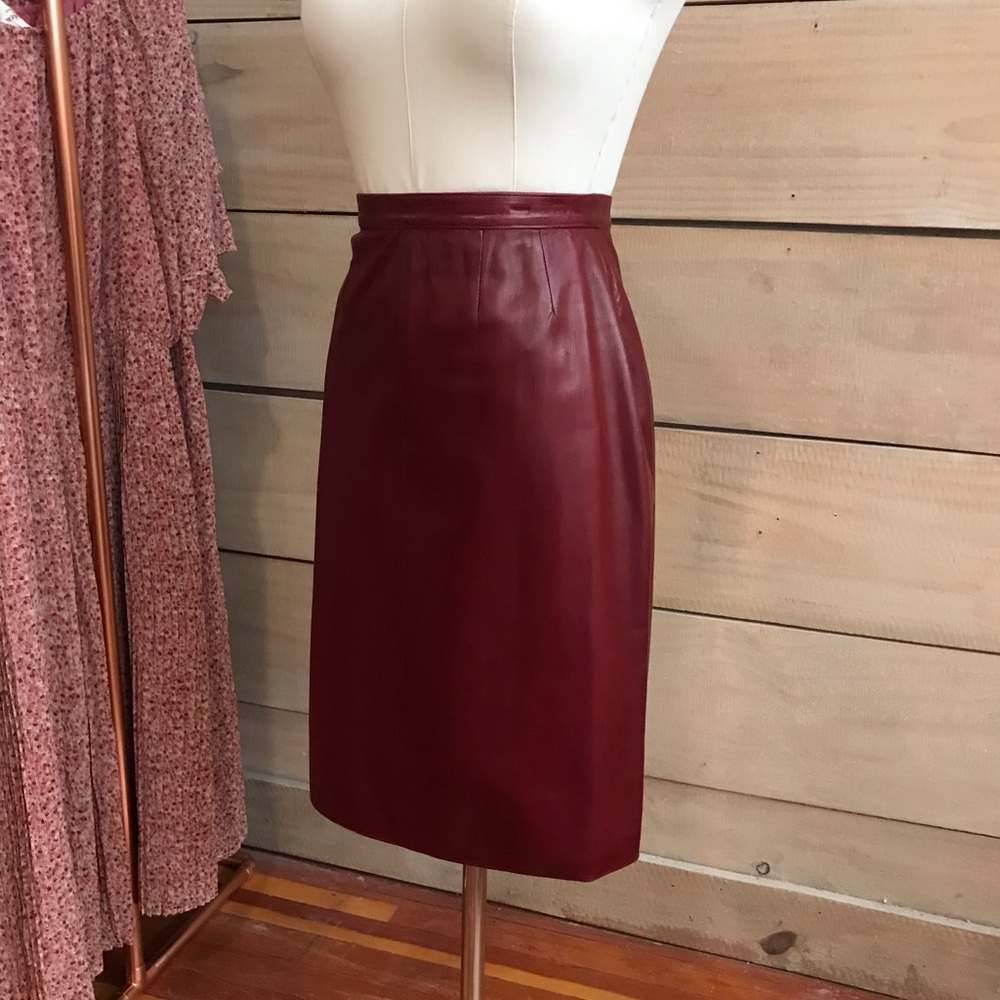 HERMÈS PARIS Lamb Skin Pencil Skirt